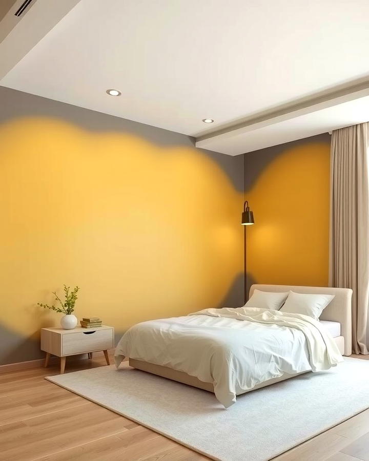 Yellow and Grey Ombre Walls - 25 Yellow and Grey Bedroom Ideas