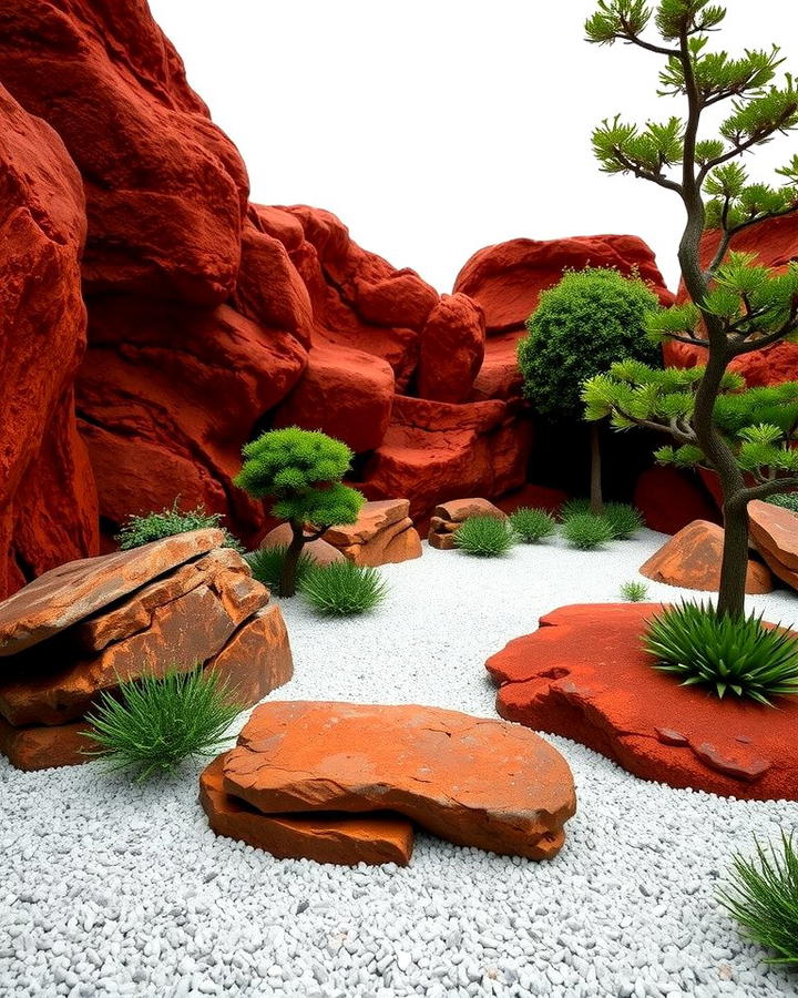 Zen Garden Features - 25 Red Lava Rock Landscaping Ideas