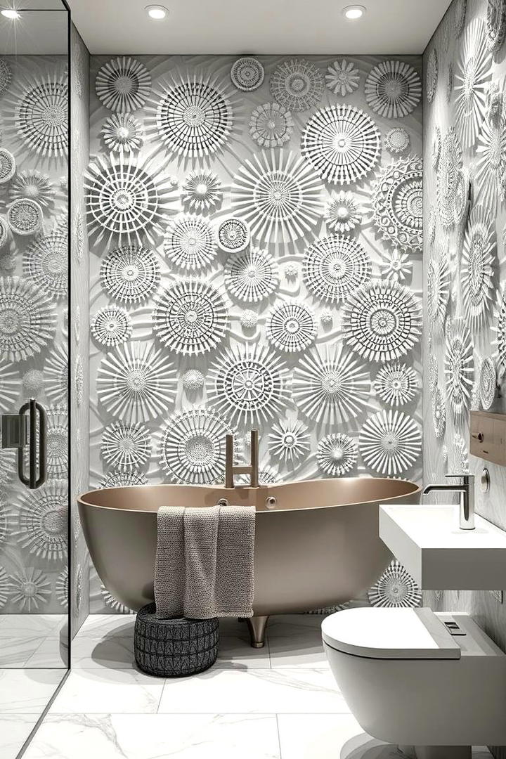 3D Textured Wall Hangings - 30 Bathroom Art Ideas