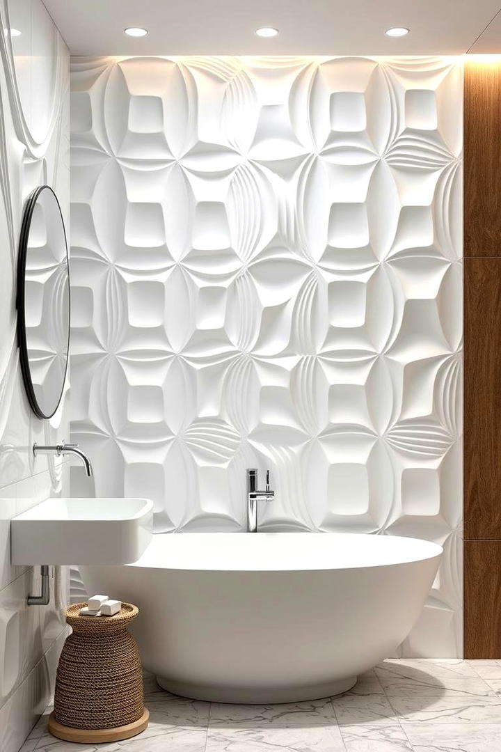 3D Wall Panels - 30 Bathroom Wall Ideas