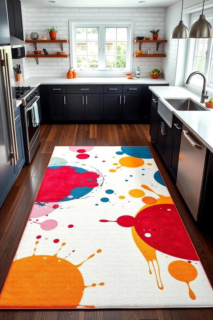 Abstract Art Rug - 30 Kitchen Rug Ideas