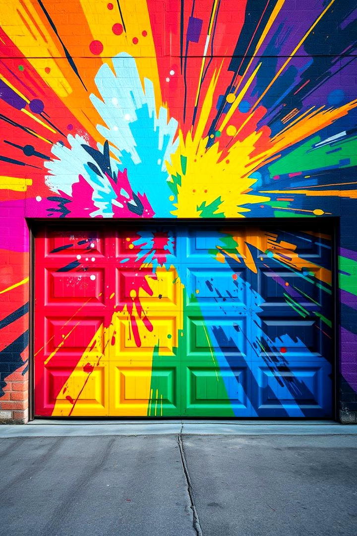 Abstract Color Burst - 30 Garage Door Murals