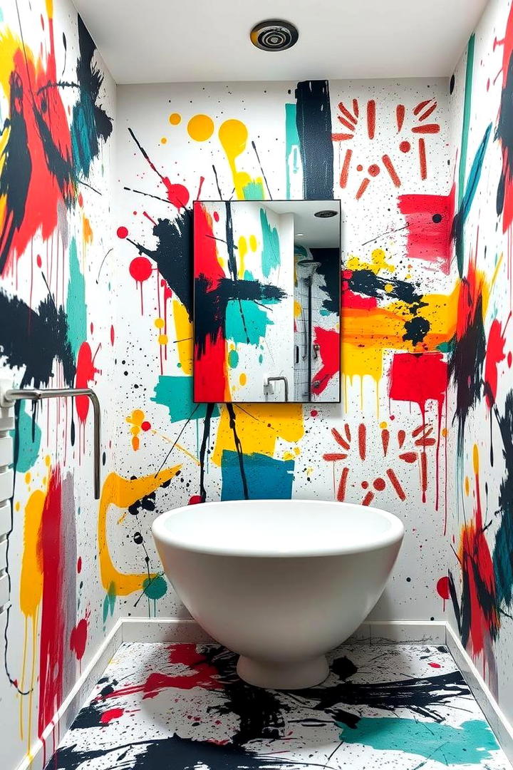 Abstract Expressionism - 30 Bathroom Mural Ideas