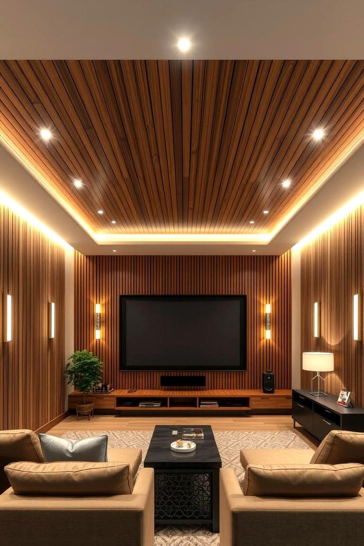 Acoustic Wood Slat Ceiling Paneling - 30 Wood Slat Ceiling Ideas