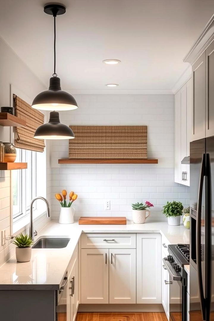 Adjustable Task Pendants - 30 Small Kitchen Lighting Ideas