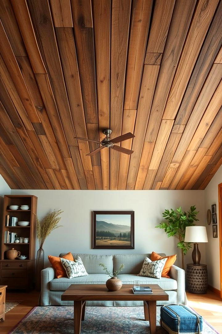 Aged Wood Slats - 30 Rustic Ceiling Ideas