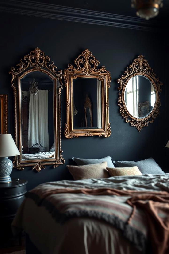 Antique Boho Mirrors - 30 Dark Boho Bedroom Ideas