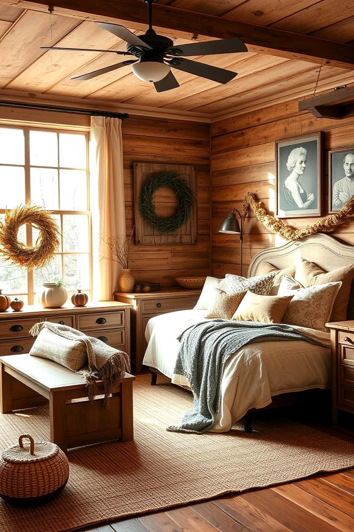 Antique Farmhouse Charm - 30 Fall Bedroom Decor Ideas