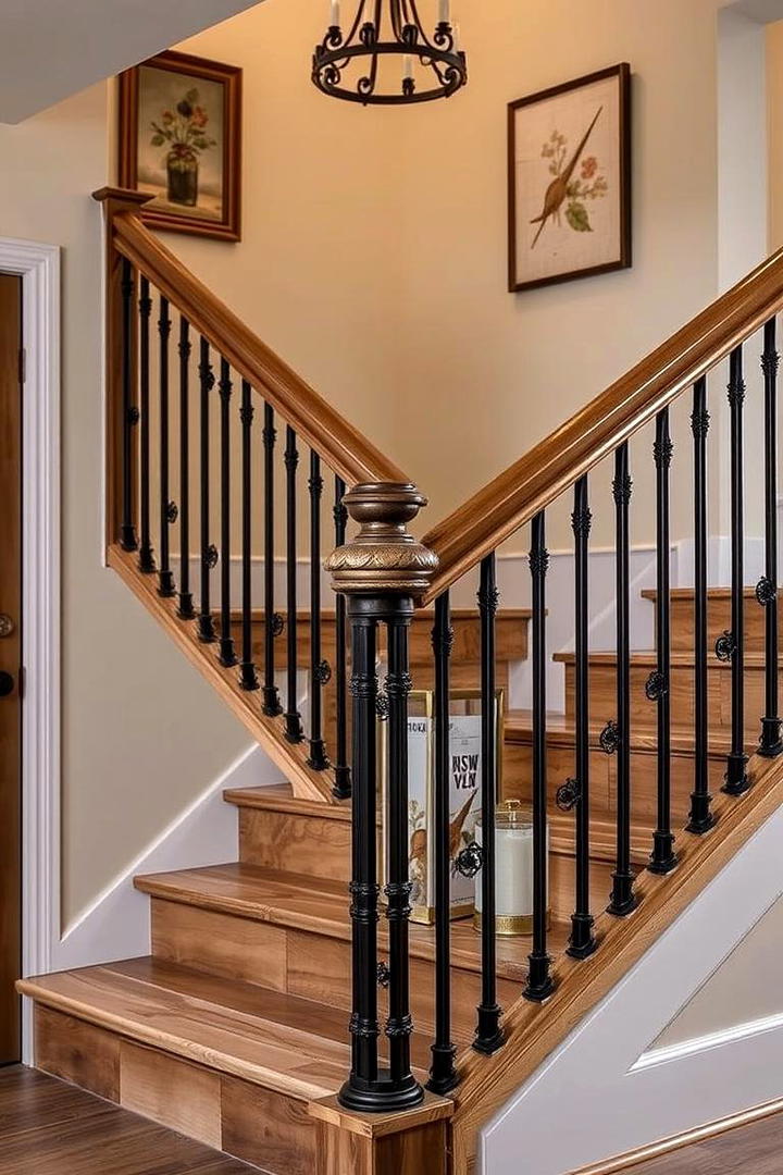 Antique Finishing Touches - 30 Farmhouse Rustic Stair Railing Ideas