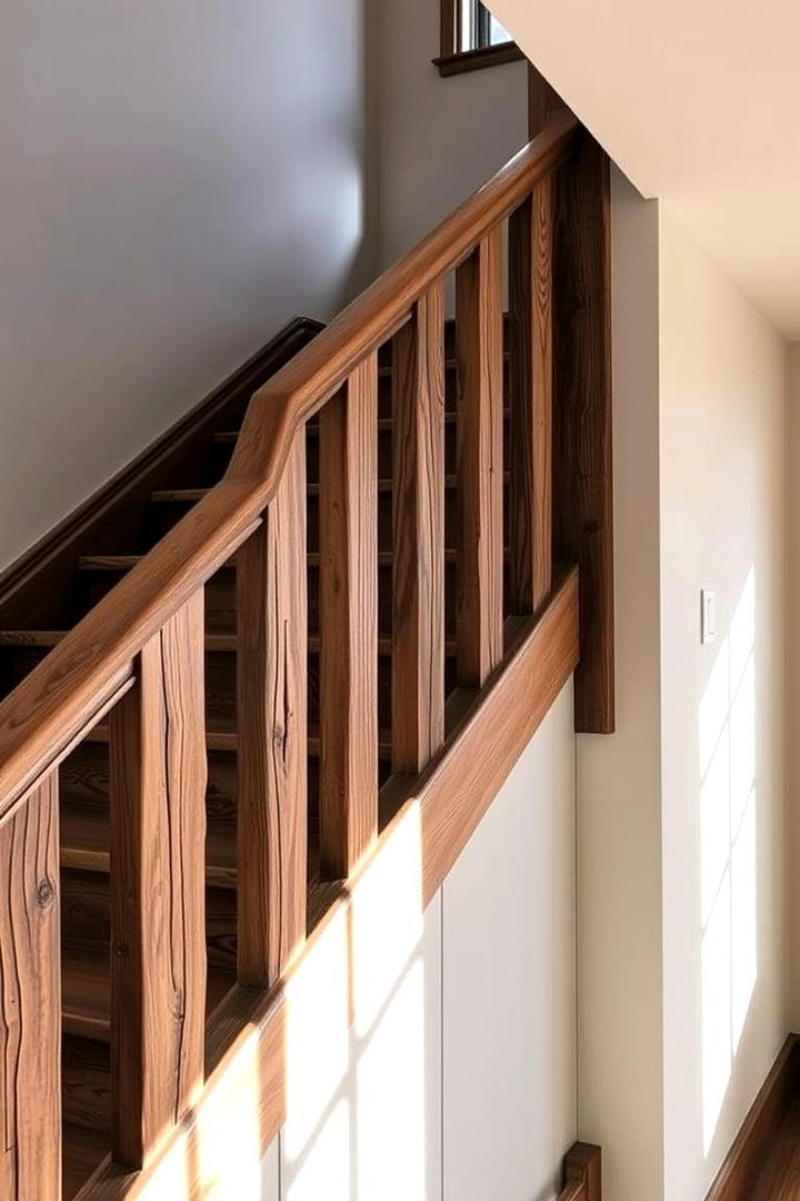 Antique Reclaimed Wood Railing - 30 Wood Stair Railing Ideas