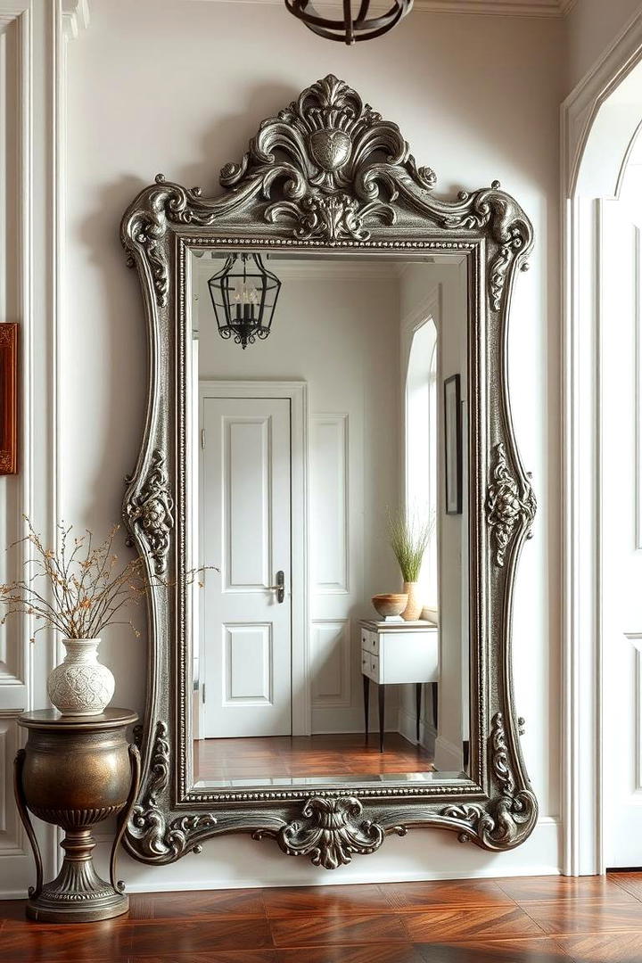 Antique Silver Mirror - 30 Entryway Mirror Ideas