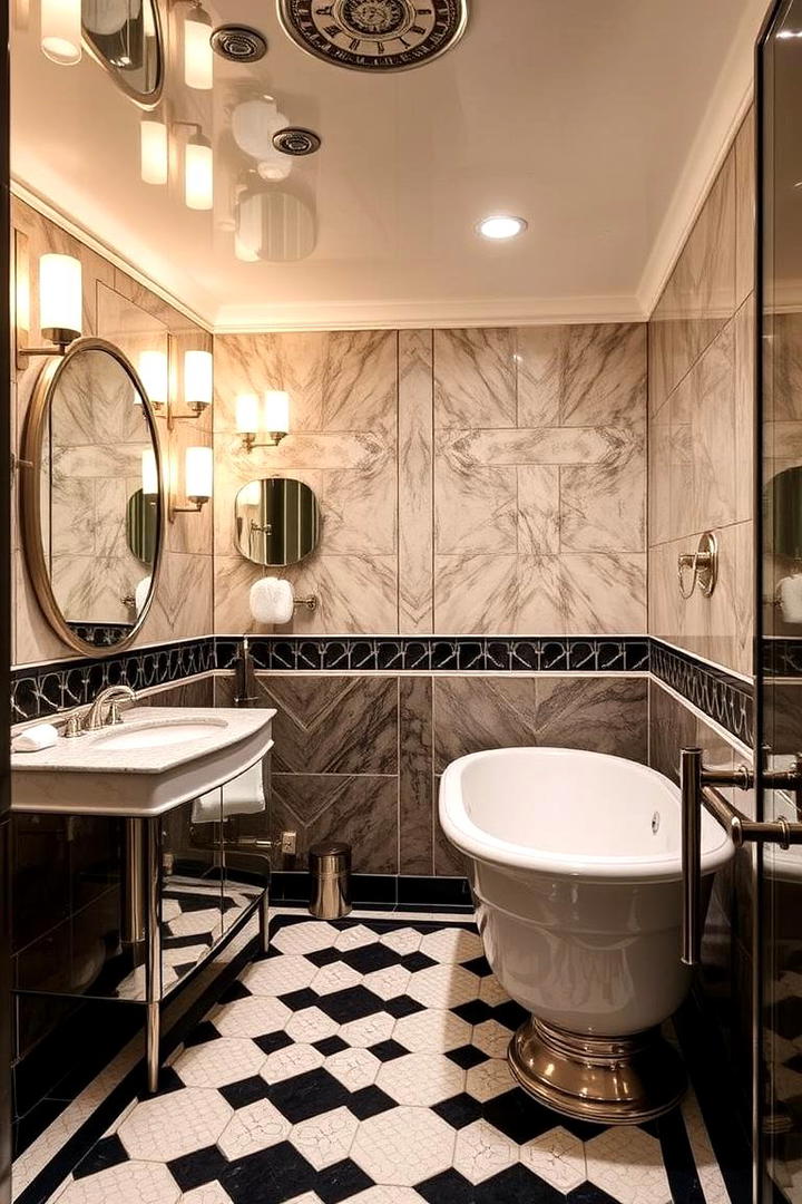 Art Deco Elegance - 30 Basement Bathroom Ideas