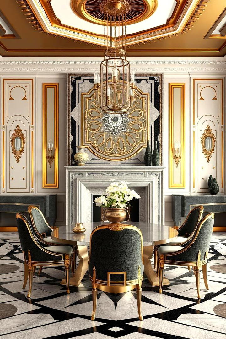 Art Deco Glamour - 30 Dining Room With Fireplace