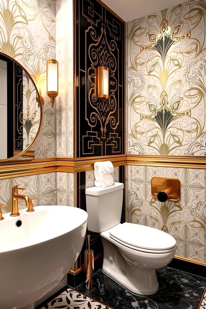 Art Deco Glamour - 30 Bathroom Mural Ideas