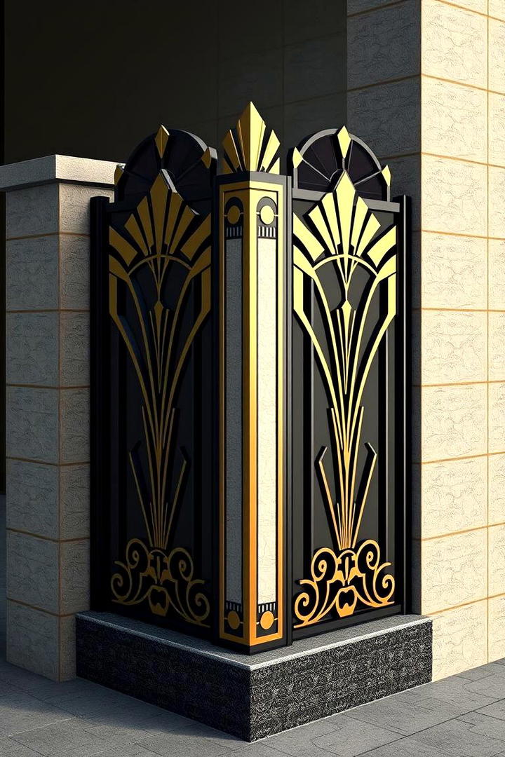 Art Deco Inspired Corner Fence - 30 Corner Fence Ideas