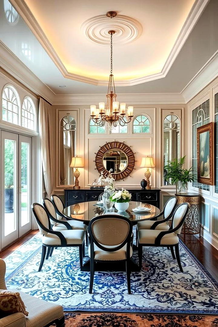 Art Deco Inspired Dining Room - 30 Sunroom Dining Room Ideas