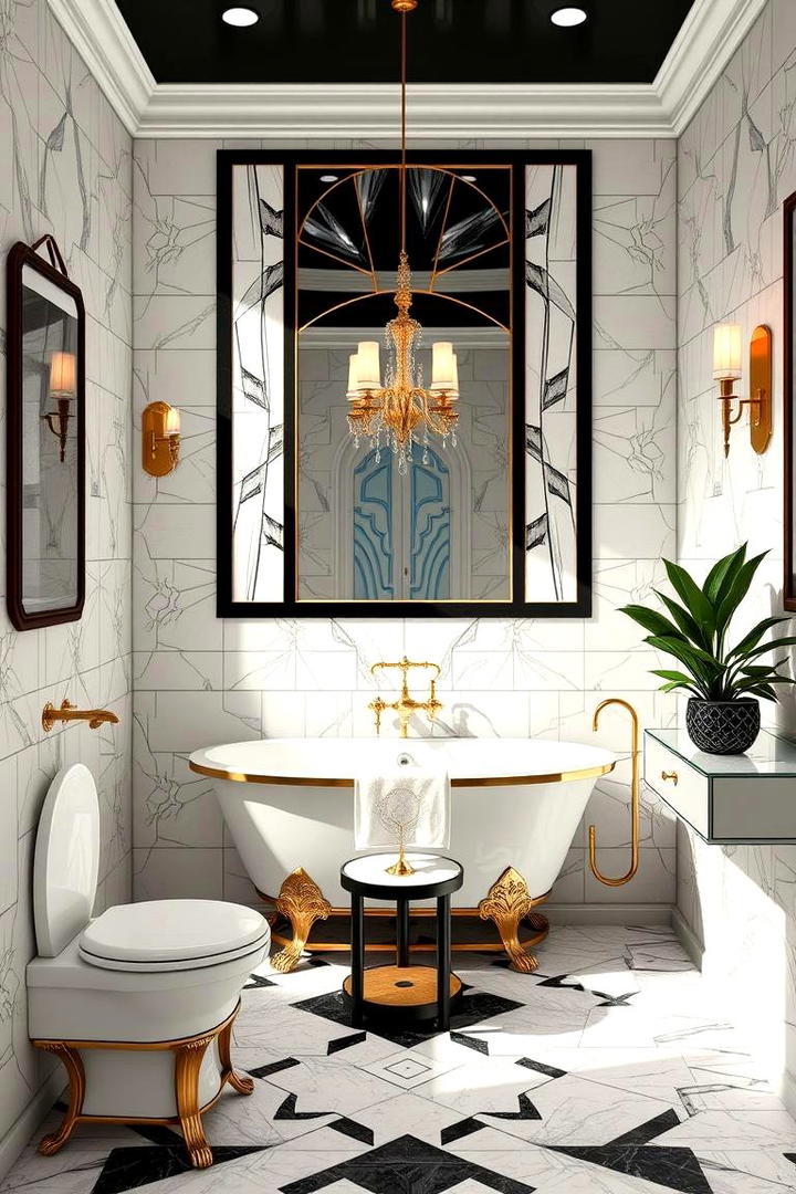 Art Deco Inspired Pieces - 30 Bathroom Art Ideas