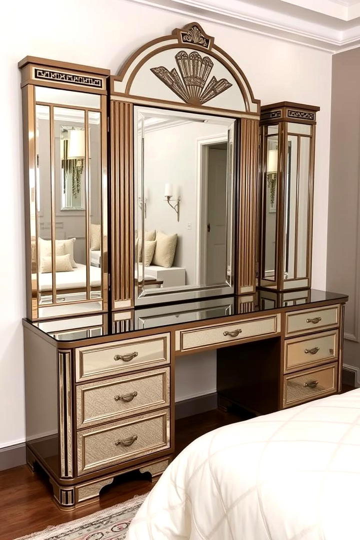 Art Deco Vanity Accents - 30 Bedroom Vanity Ideas