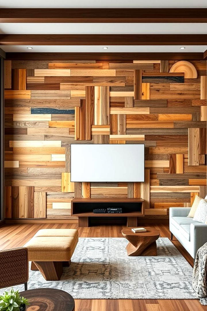 Artful Barnwood Collage - 30 Barnwood Accent Wall Ideas