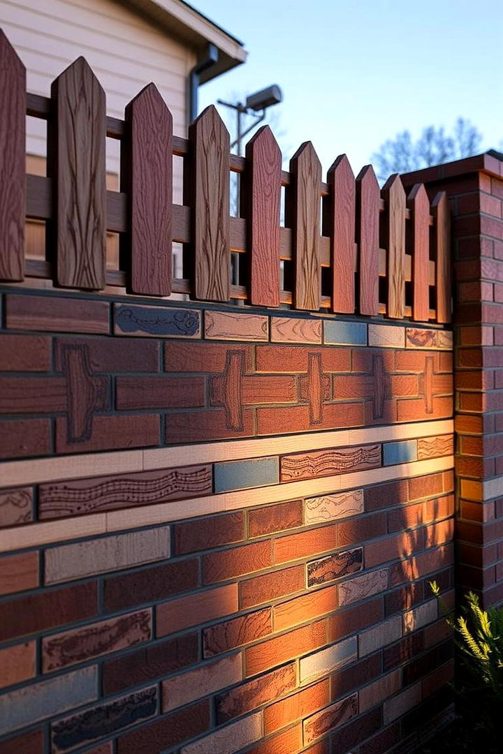 Artful Brick Embellishment - 30 Brick Fence Ideas