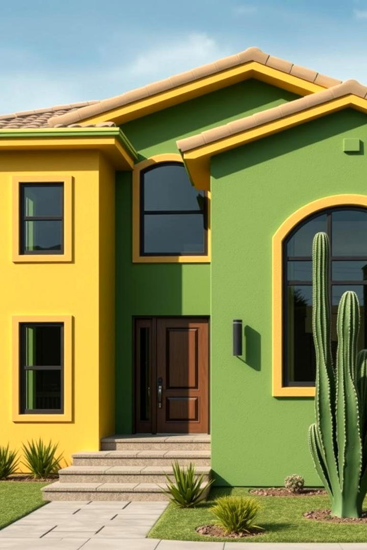 Artful Cactus Green Blend - 30 Green Exterior House Paint Ideas