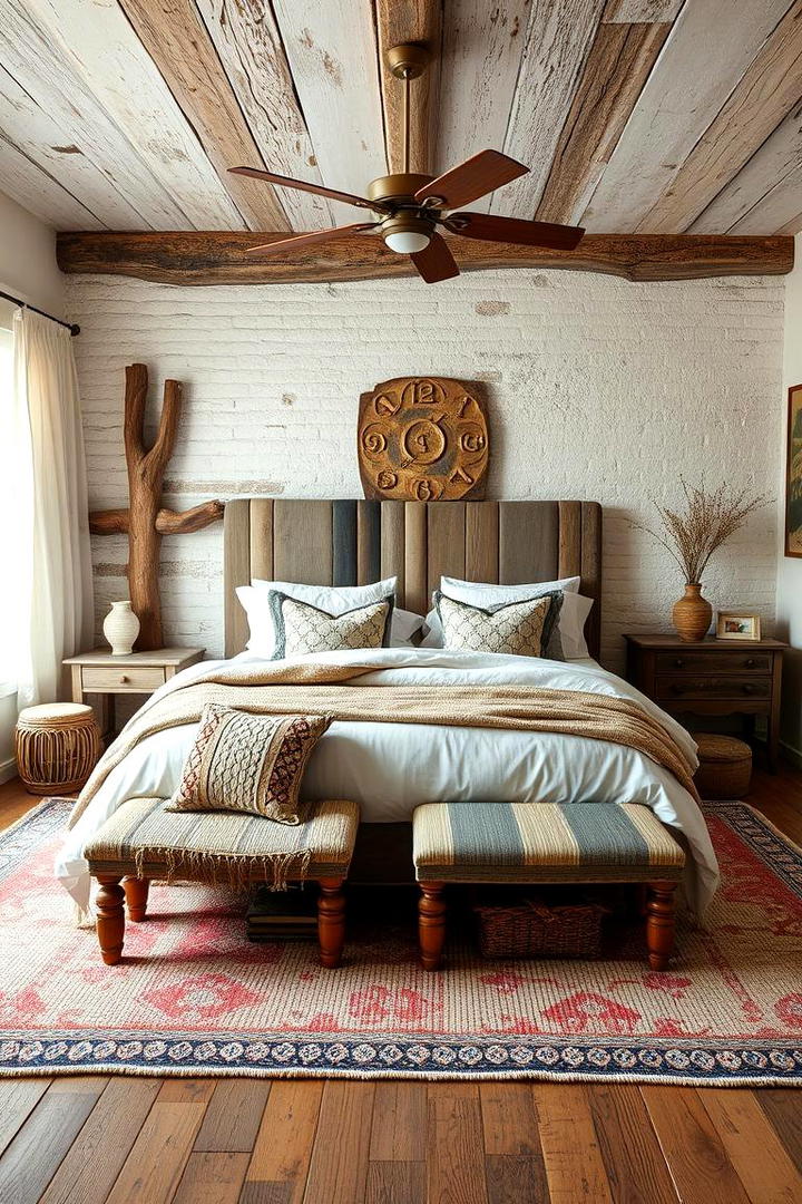 Artful Mixed Textures Design - 30 Cottage Bedroom Ideas