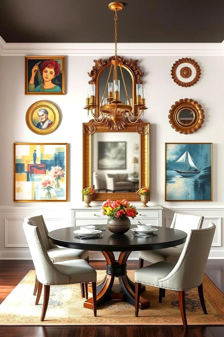 Artful Wall Decor - 30 Transitional Dining Room Ideas