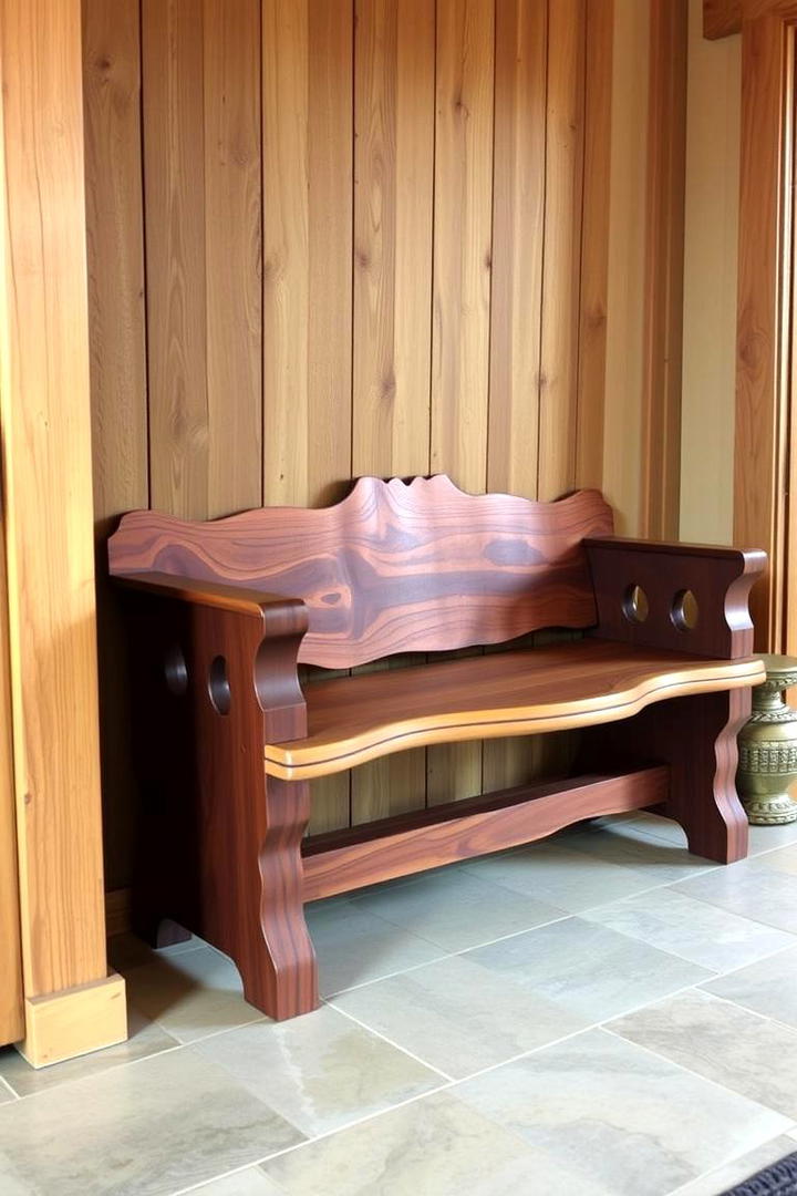 Artisan Handcrafted Bench - 30 Entryway Bench Ideas