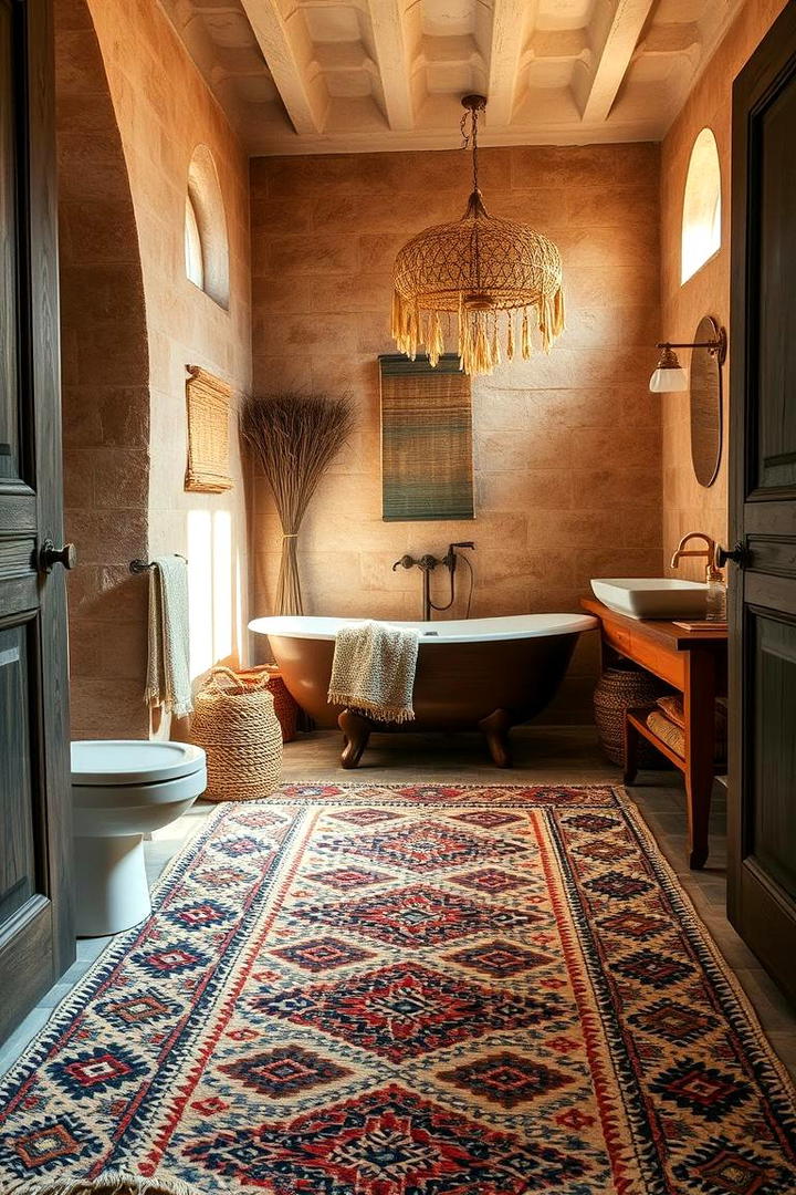 Artisan Handwoven Rug - 30 Bathroom Rug Ideas