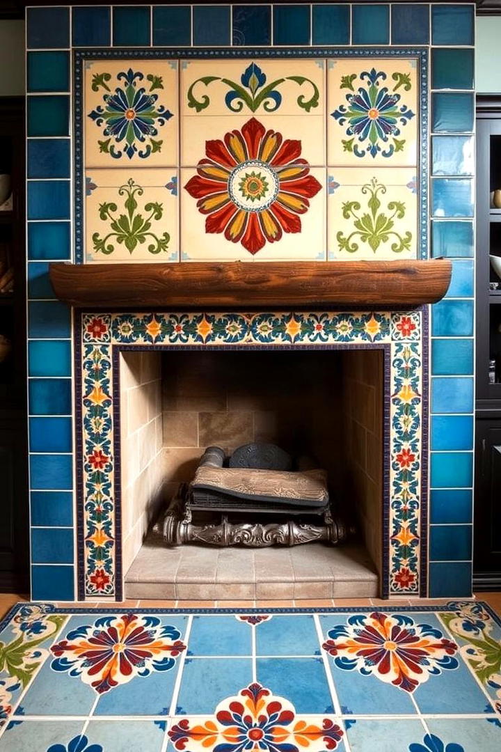 Artisan Tile Patterns - 30 French Country Fireplace Ideas