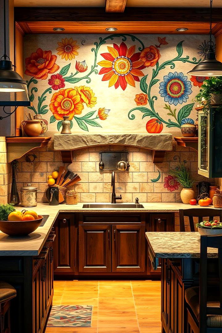 Artisan Wall Mural - 30 Tuscan Kitchen Design Ideas