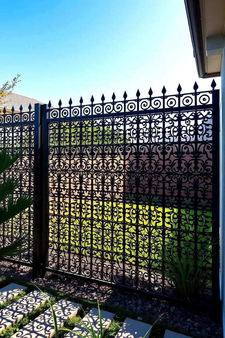 Artisanal Laser Cut Metal Fence - 30 Backyard Fence Ideas