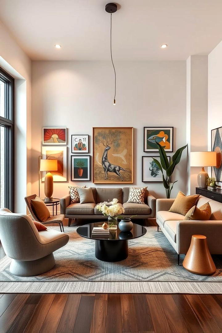 Artistic Accent Areas - 30 Awkward Living Room Layout Ideas