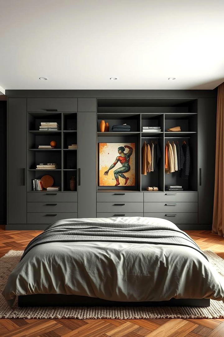 Artistic Built in Wardrobe - 30 Built-in Wardrobe Ideas Around a Bed