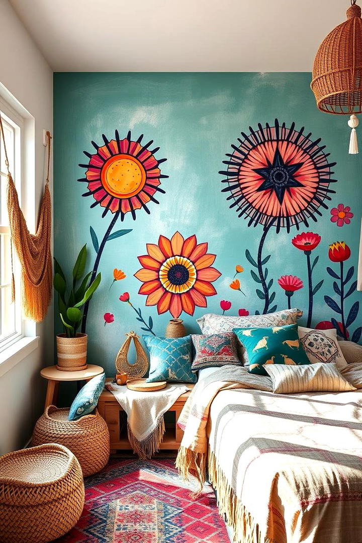 Artistic DIY Wall Murals - 30 Boho Teen Bedroom Ideas