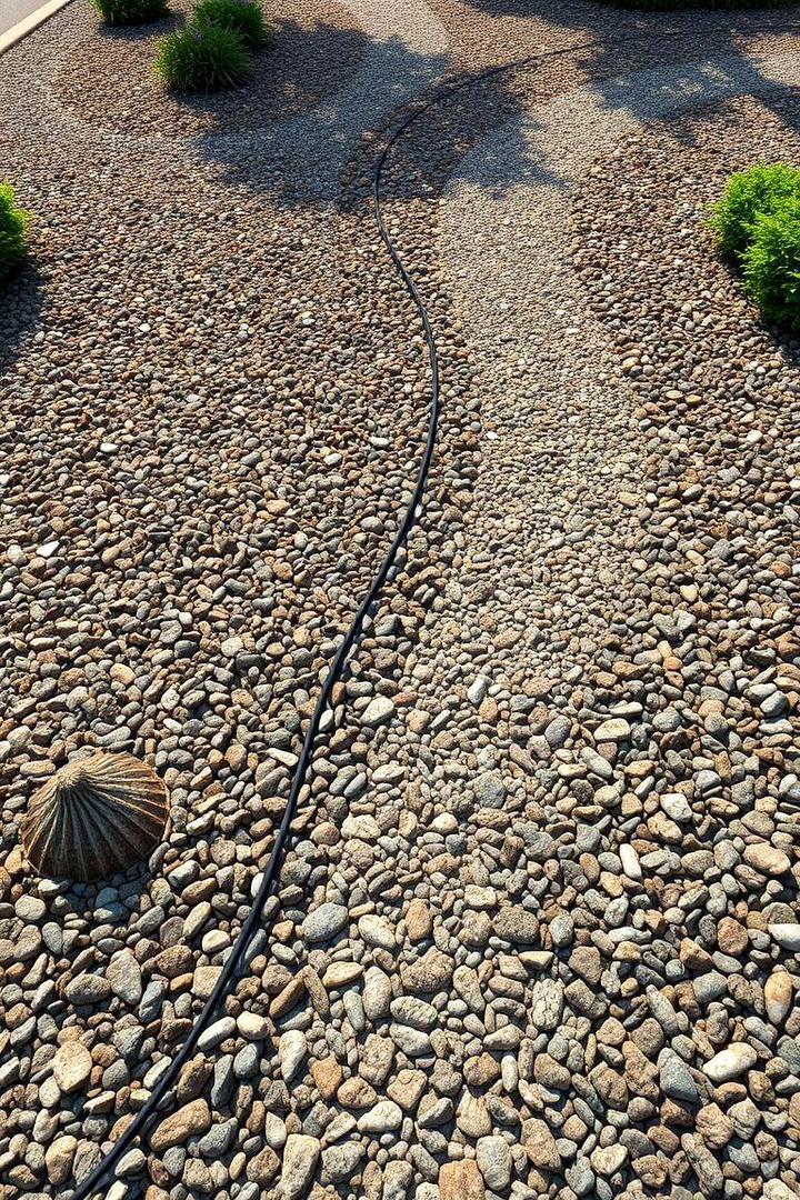 Artistic Gravel Layout for Curb Appeal - 30 Gravel Driveway Ideas