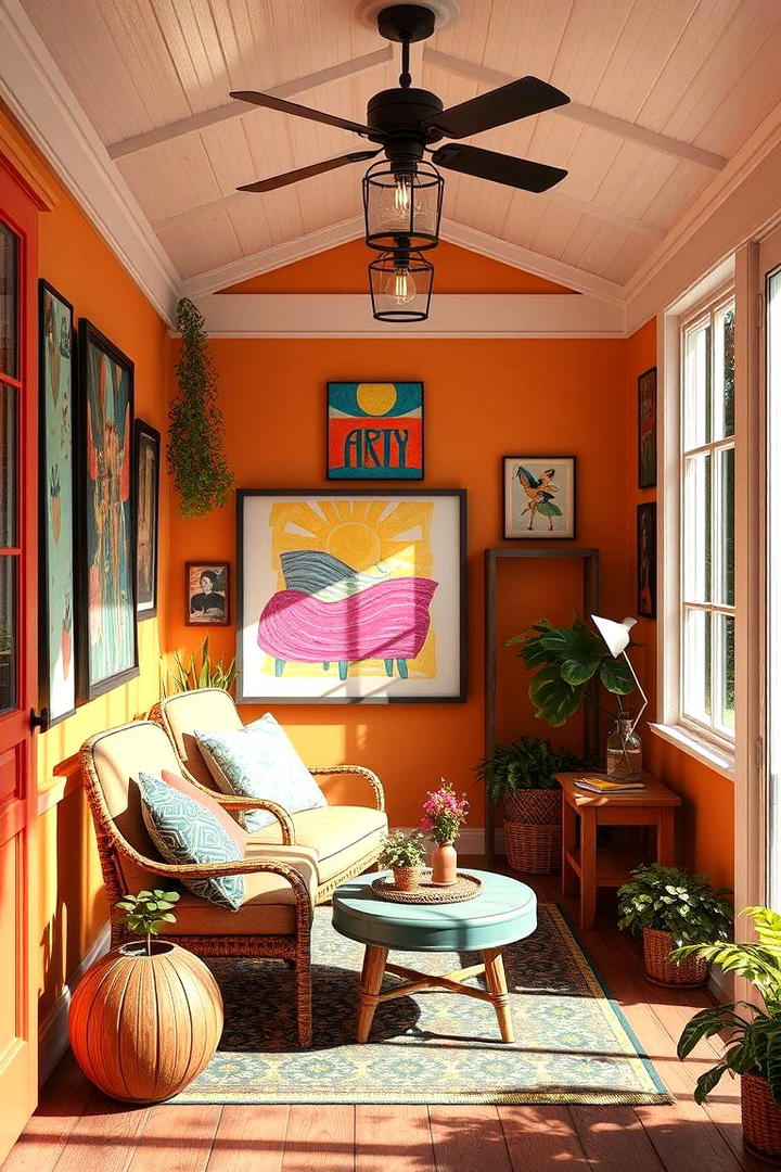 Artistic Inspiration Nook - 30 Enclosed Porch Ideas