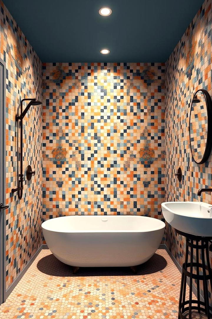 Artistic Mosaic Feature - 30 Tub-shower Combo Ideas