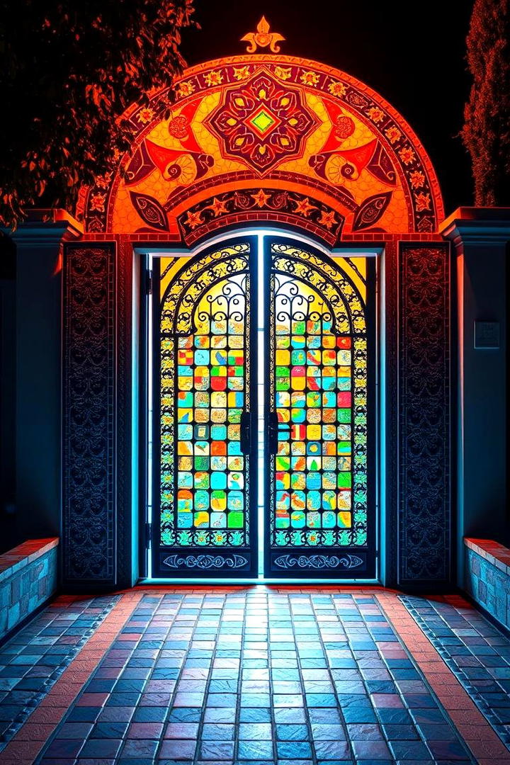 Artistic Mosaic Gate - 30 Front Gate Ideas