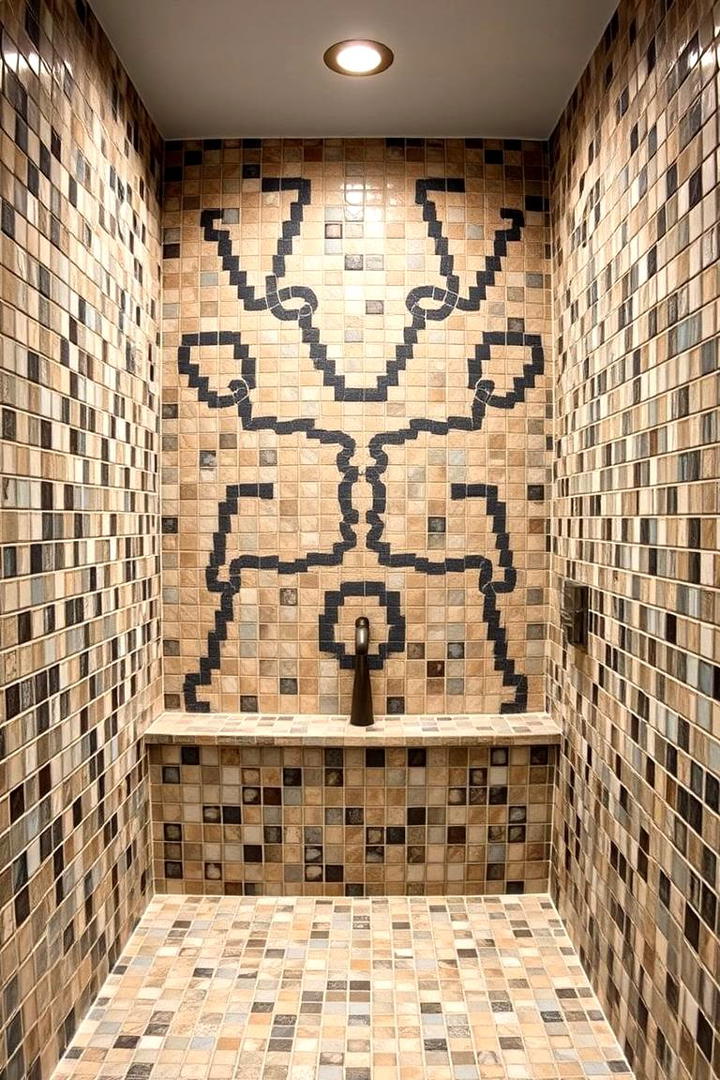 Artistic Mosaic Wet Room - 30 Wet Room Ideas