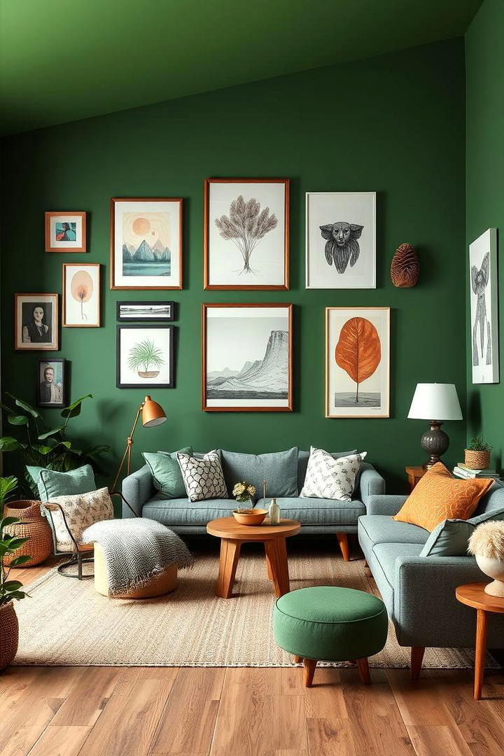 Artistic Nature Influence - 30 Forest Green Living Room Ideas