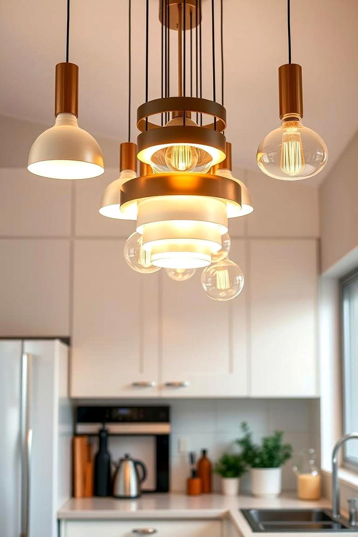 Artistic Pendant Clusters - 30 Small Kitchen Lighting Ideas