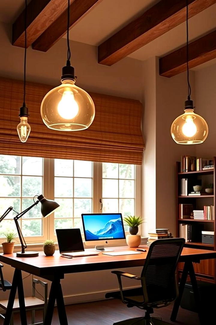 Artistic Pendant Lights - 30 Home Office Lighting Ideas