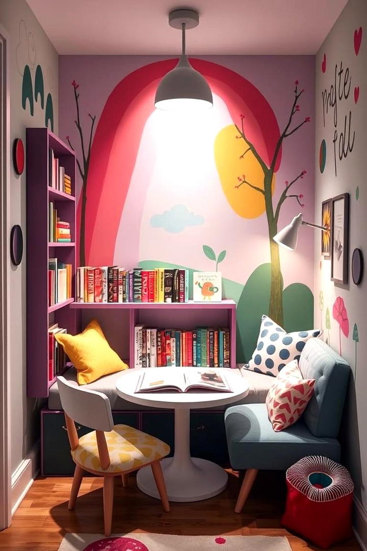 Artistic Reading Alcove - 30 kids reading nook ideas