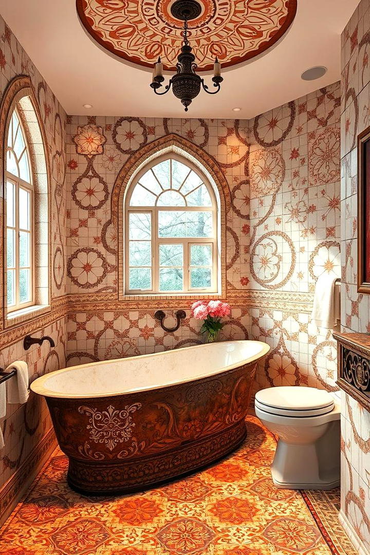 Artistic Tile Mosaics - 30 Romantic Bathroom Ideas