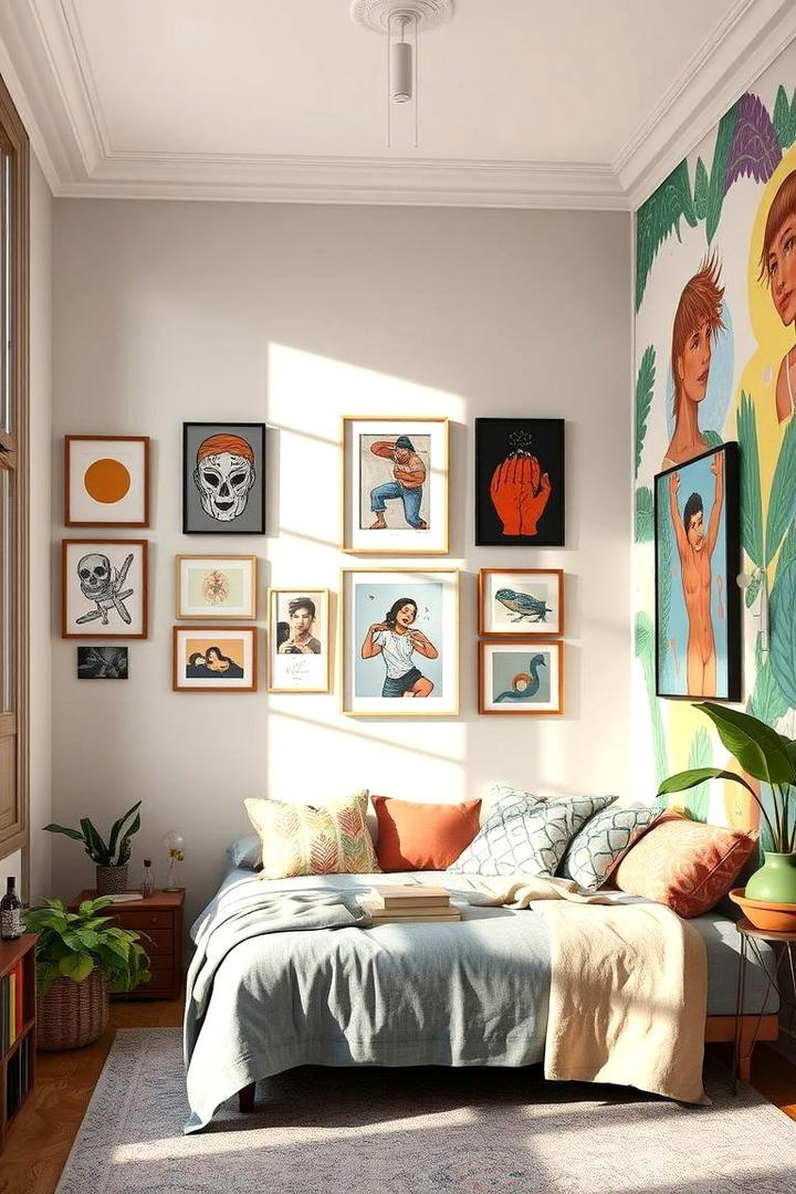 Artistic Wall Decor - 30 Studio Apartment Ideas