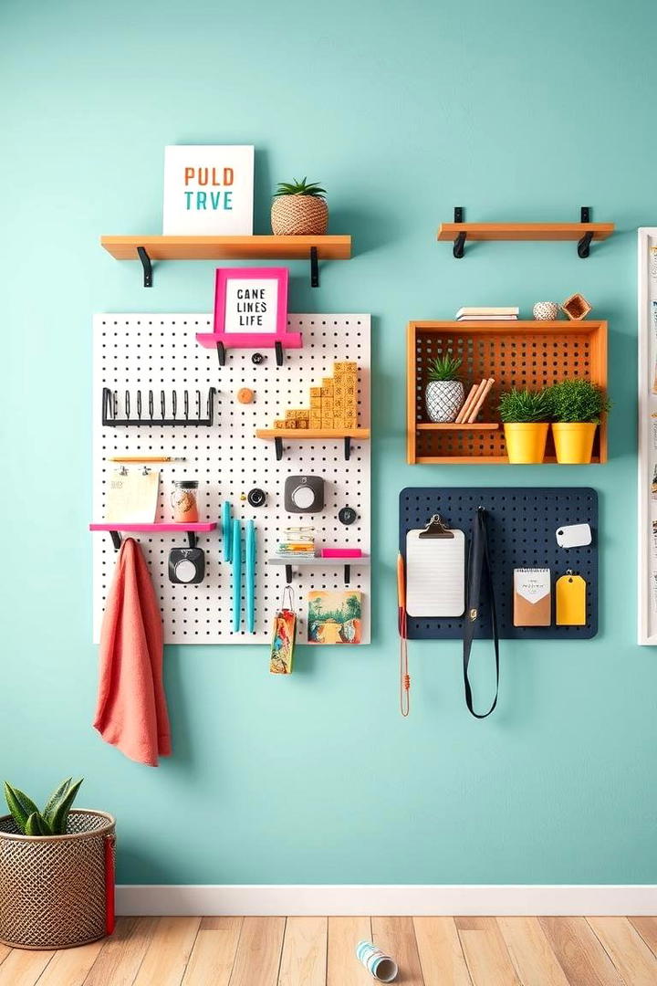 Artistic Wall Organizer Space - 30 Craft Room Ideas