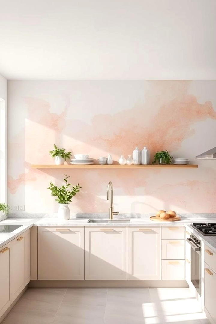 Artistic Watercolor Wash - 30 Kitchen Wallpaper Ideas