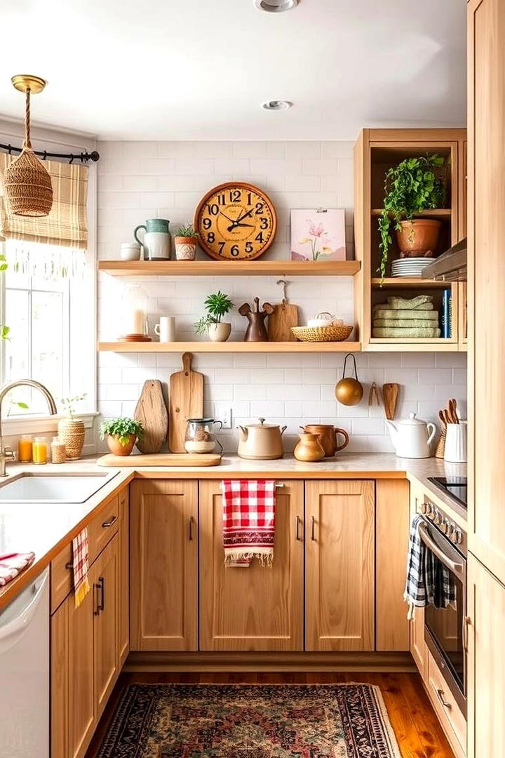 Artistic and Eclectic Vibe - 30 Kitchens With Light Wood Cabinets