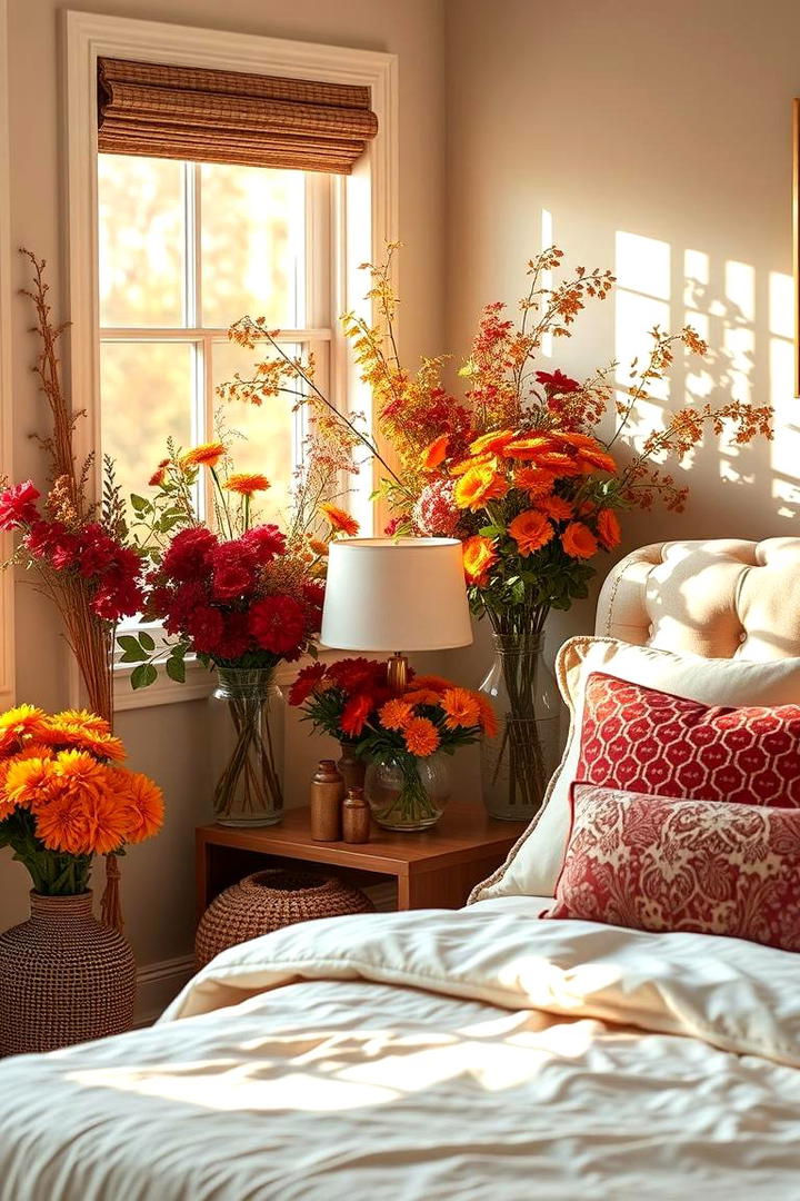 Autumn Floral Arrangements - 30 Fall Bedroom Decor Ideas